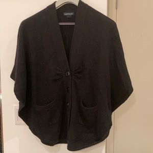 Perfect black cashmere cardigan batwing sweater